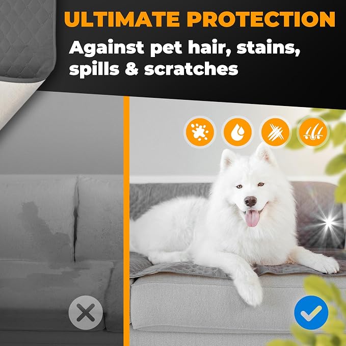 Waterproof Dog Blanket for Couch – Pet Hair Resistant Sofa Protector - Non Slip Dog Couch Cover - Washable Waterproof Pet Blanket for Sofa Bed Car - Reversible Dog Blanket for Couch Protection - Image 2