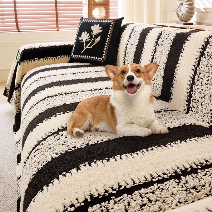Sherpa Fleece Couch Cover for 3 Cushion Sofa, Gray, 71" x 134" - Pet Proof Sofa Covers Heavy Duty Scratch Resistant Pet Friendly Furniture Cover - Easy Install, Machine Washable - Image 6