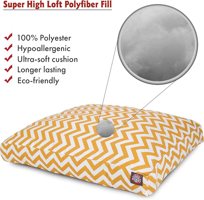 Majestic Pet Chevron Rectangle Dog Bed Washable – Non Slip Comfy Pet Bed – Crate Bed with Removable Washable Cover – Kennel Bed for Sleeping, Polyester Fiber, Medium, Yellow - Image 2