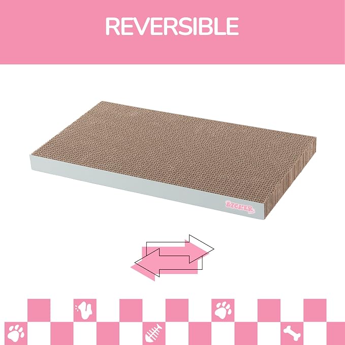 Naomi 18" x 10" Reversible Corrugated Cardboard Cat Scratcher Pads with Catnip, 5-Pack, Gray Modern Furniture Protector CSR1009D - Image 5