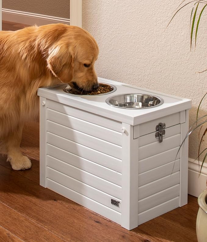 New Age Pet ECOFLEX Piedmont Raised Dog Diner with Food Storage, Elevated Feeding Station for Large Dogs, 2 Stainless Steel Bowls (32 oz ea), Holds 15–20 lbs of Food, 3 Colors, 10-Year Warranty - Image 5