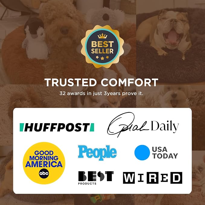 Bedsure Calming Dog Beds Large Sized Dog Donut Washable Pet Bed,36ins | Fluffy Faux Fur Round Cuddler,with Removable Washable Cover,Anti-Slip Bottom,Anti-Anxiety,for Pets Up to 80 Lbs,Apple green - Image 7