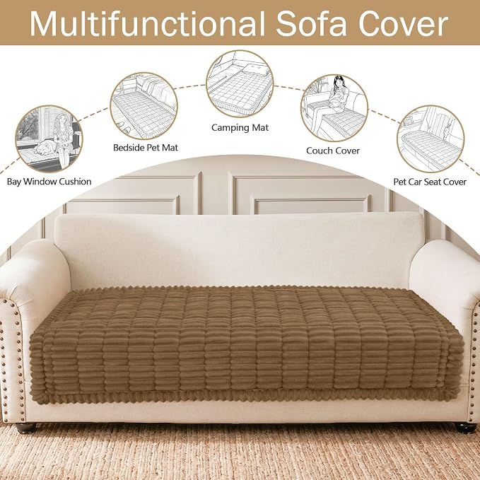 hyha Couch Cover for Dogs, Washable Non Slip Plush Flannel Sofa Protector | Thick Flannel, Silicone Anti-Slip Backing, Pet Hair & Scratch Protection, Fits Sofa & Loveseat (35.4" x 95") - Image 3