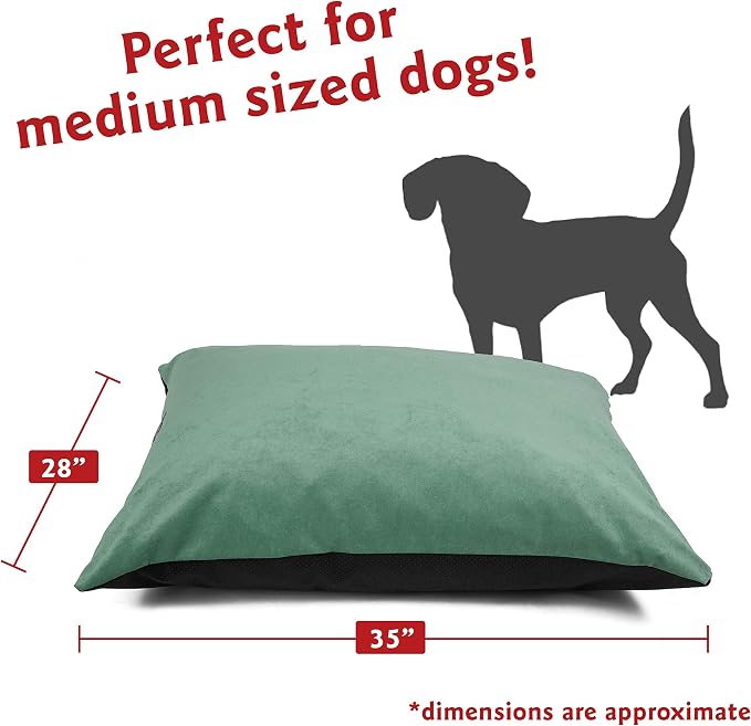 Majestic Pet Rectangle Medium Dog Bed Washable – Non Slip Comfy Pet Bed – Dog Crate Bed Super Value Pillow Dog Bed – Dog Kennel Bed for Sleeping - Dog Bed Medium Breed 35 x 28 Inch – Villa Azure - Image 2
