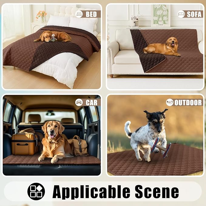 Smiry Waterproof Dog Bed Cover Blanket, Reversible Pet Blanket | Soft Reversible, Washable Leakproof Cats Dogs Couch Cover for Sofa, Couch, Furniture (52x82 Inch) - Image 7