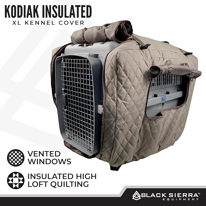 Black Sierra 41” Insulated XL Dog Kennel Cover – Ventilated, Weather‑Resistant Crate Cover with Carry Handles, Perfect for Duck Hunting, Cold‑Weather Transport, Camping & Travel - Image 4