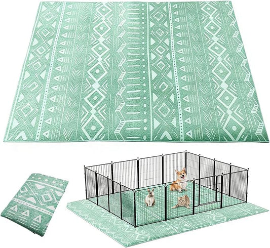 BNOSDM Washable Rabbit Cage Liner Waterproof Bunny Floor Mat for Cage, Playpen & Hutch, Anti Slip Pet Rug for Rabbits,Guinea Pigs, Small Animals - Reusable Pee Pad 91"X 63" by BNOSDM