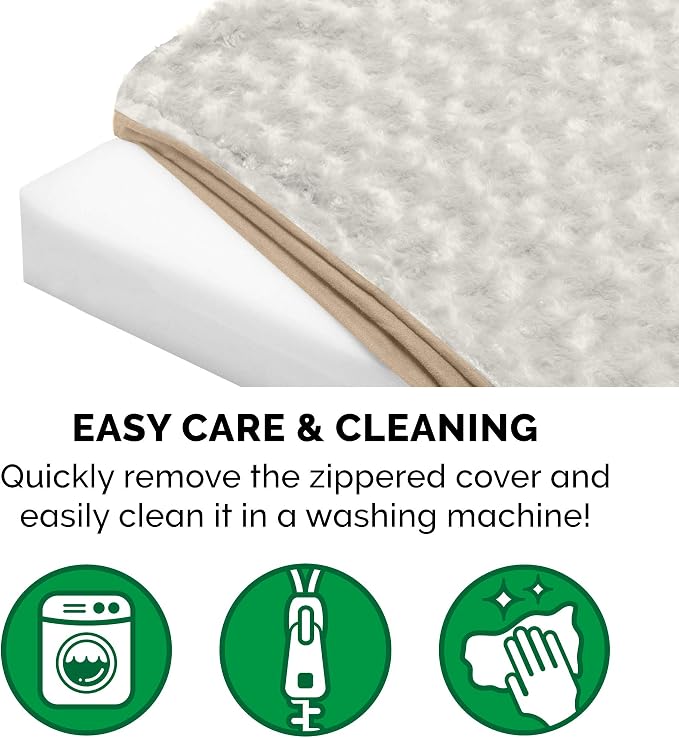 Furhaven Orthopedic Dog Bed for Large Dogs w/ Removable Washable Cover, For Dogs Up to 125 lbs - Ultra Plush Faux Fur & Suede Mattress - Cream, Jumbo Plus/XXL - Image 8