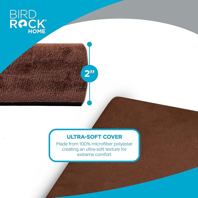 BIRDROCK HOME 2" Memory Foam Dog Beds | Ultra Soft Plush Pet Bed | Removable Cover | Pet | Crate Bed (40 X 26, Brown) - Image 6