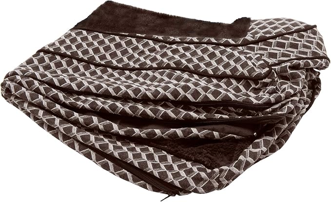 Furhaven Replacement Dog Bed Cover Comfy Couch Plush & Décor Sofa-Style, Machine Washable - Diamond Brown, Jumbo (X-Large) by FurHaven