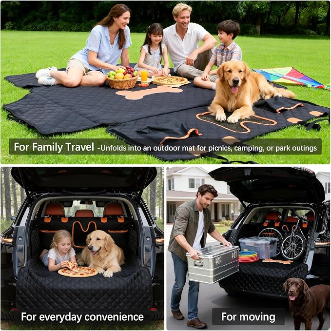 SUV Cargo Liner for Dogs,Waterproof Dog Trunk Cover with Bumper Flap | Material: Waterproof PU Leather | Protection: 12.60" Side Flaps & 17.72" Bumper Flap | Fit: Most SUVs | Non-Slip Design - Image 8