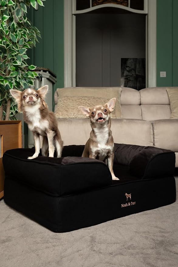NOAH & PAW Dog Bed, 28x23x11 Inch, Orthopedic Dog Beds for Medium Size Pets, Eggshell Memory Foam Infused with Cooling Gel, Inner Cover, Water Resistant, Machine Washable (Denim Sofa Collection) - Image 6