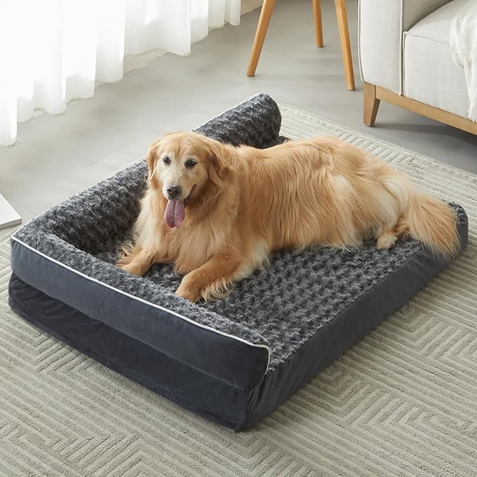BFPETHOME Orthopedic XXL Dog Beds Large Sized Dog, Washable Dog Couch Bed | Removable Cover, Waterproof Lining, Non-Slip Bottom, Large Pet Sofa with Sides for Big & Senior Dogs, Cozy Sleeping Dog Bed - Image 7