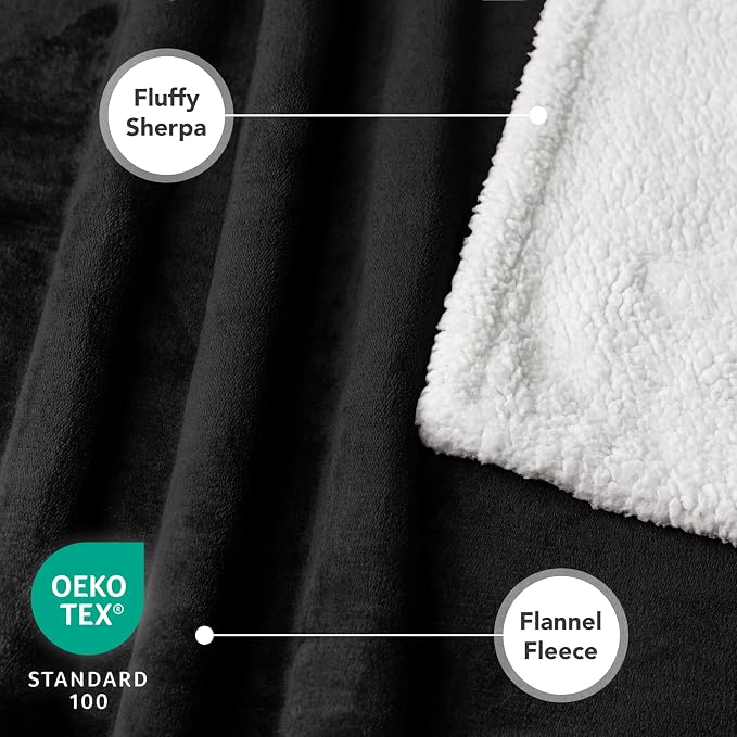 PetAmi Waterproof Dog Blanket for Couch, Large 60x40, Pee Proof Sherpa Fleece Reversible Pet Throw, Furniture Protector for Bed Sofa Kennel, Soft Washable Cover for Medium Dogs Cats, Black - Image 3