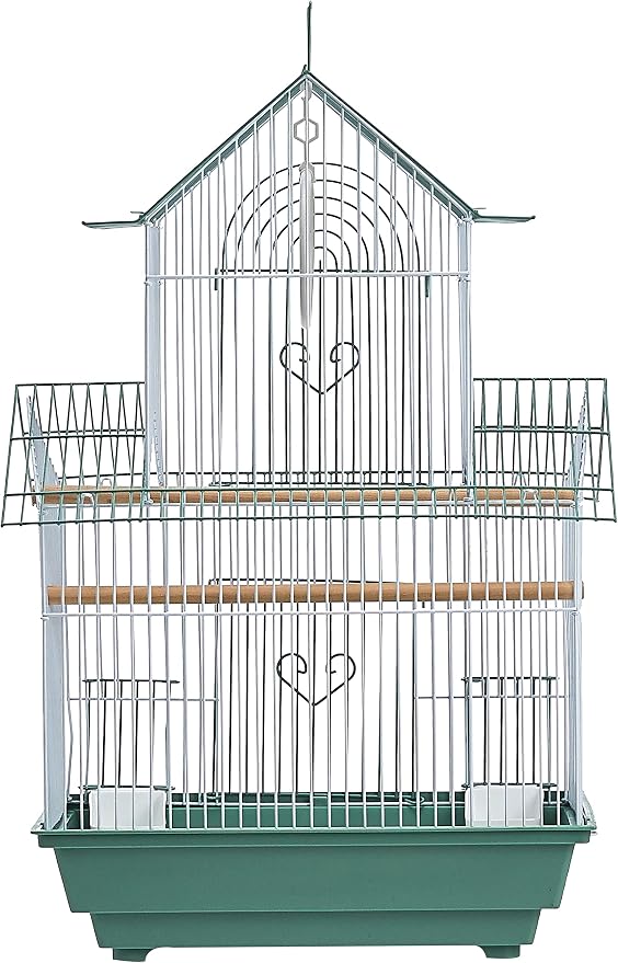 Prevue Hendryx SP1720-4 Shanghai Parakeet Cage, Green and White - Image 3