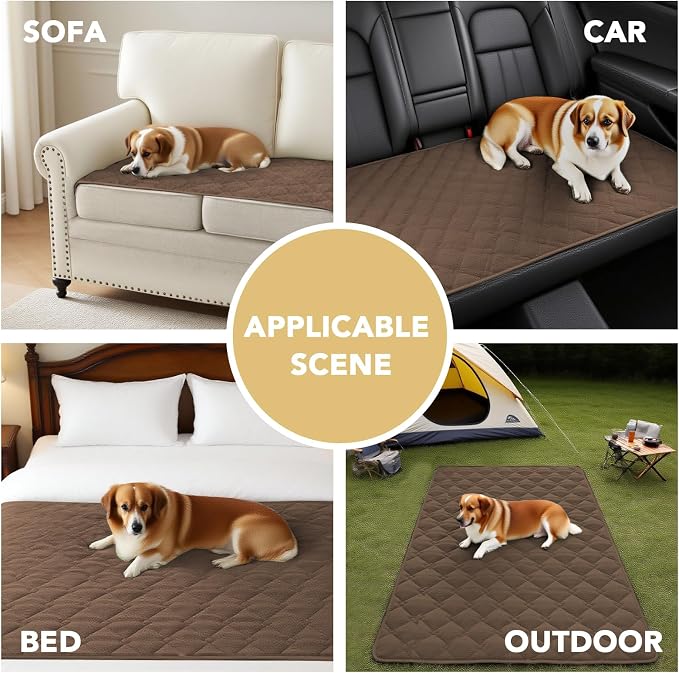 H.VERSAILTEX Couch Cover Chenille Pet Fuzzy Sofa Covers for 2 Cushion Couch Anti Slip Washable Sofa Slipcovers with Strap Soft Couch Protector Cover for Dogs Cats Kids(27.6" x 59",Coco Mocha) - Image 6