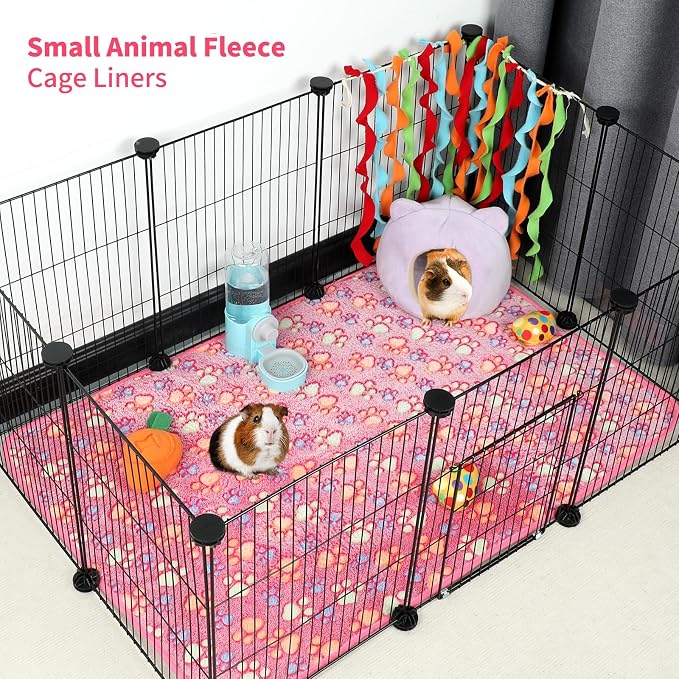 YUEPET Waterproof Guinea Pig Blankets Washable 6 Pack Small Animal Fleece Cage Liners Pet Soft Sleep Mat Pad Cover Warm Flannel Throw for Hamster Guinea Pig Rabbit Chinchilla Hedgehog Ferret 35"×24" - Image 8