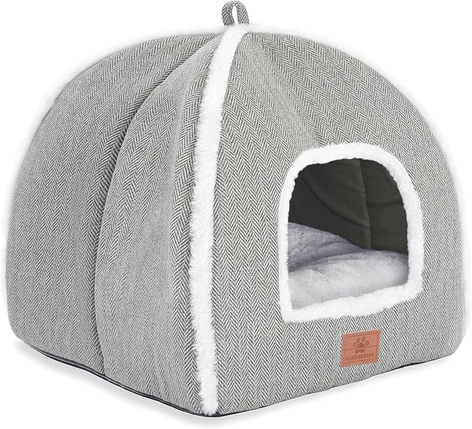 Cat Bed for Indoor Cats - Cat Cave Bed Cat House Cat Tent with Removable Washable Cushioned Pillow, Soft and Self Warming Kitten beds, for Small and Medium Cat Beds & Furniture by WINDRACING