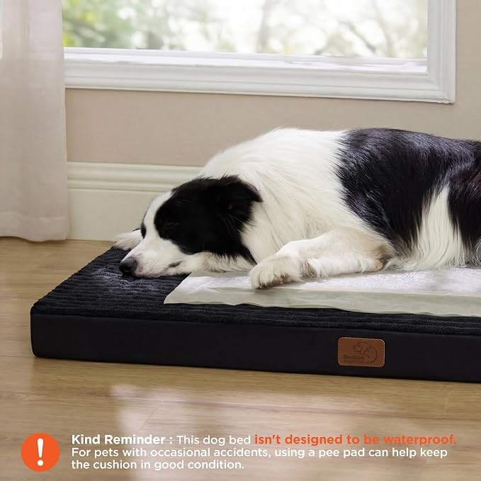 Bedsure ComfyFleece XL Dog Bed for Crate with Washable Cover, 41x27 | Orthopedic Egg Crate Foam Pet Mat,Removable Cover, Nonslip Bottom,Not Waterproof,Not Chewproof,For Extra Large Breeds ≤70lbs - Image 2