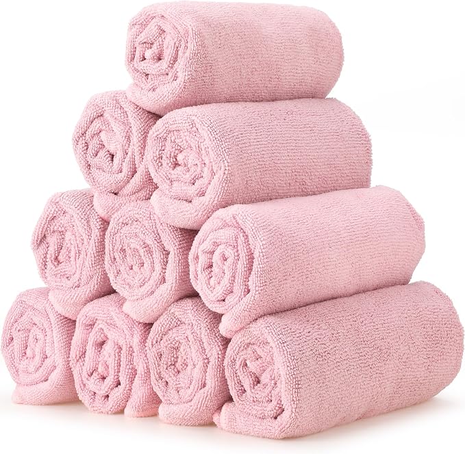 Shimeyao 40 Pack Bleach Proof Towels Microfiber Absorbent Resistant Hair Hand Towels Bulk Quick Dry for Barber Gym Bath Spa Shaving (Dark Pink,16 x 29 Inch) - Image 4