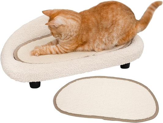 Cat Sisal Scratcher Bed with Refill Pad, Horizontal Scratching Sofa, Sisal Couch for Indoor Cats, Off-White Color by Unknown