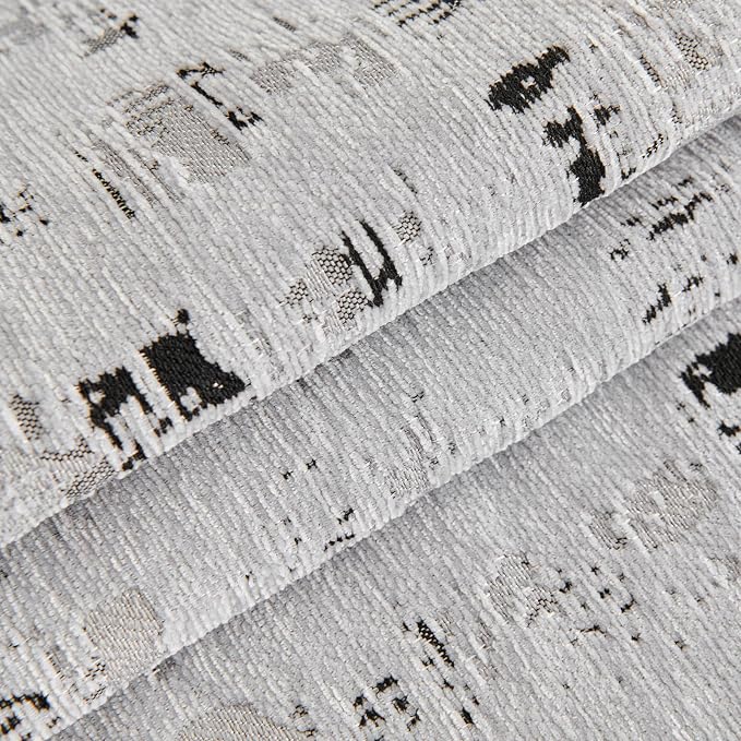 DREAMINGO Abstract Chenille Couch Cover Blanket Grey Black Boho Sofa Cover, Washable Furniture Protector, Universal Slipcover for Couch, Geometric Brushstroke Jacquard, Large 71"x118" - Image 6