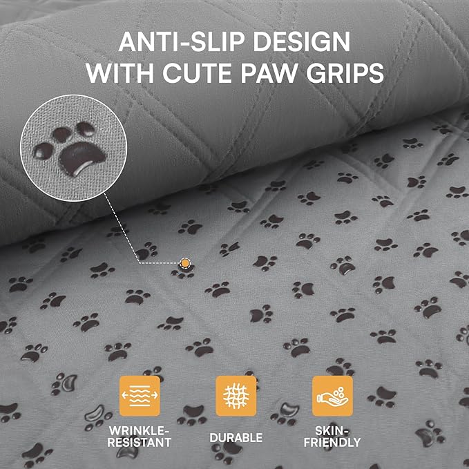 Luciphia Waterproof Couch Cover for Dogs, Non-Slip Pet Sofa Protector | Non-slip waterproof couch cover scratch-resistant machine washable protects sofa bed, Light Grey, 40" x 50" - Image 3