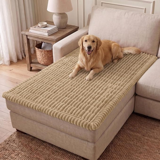hyha Couch Cover for Dogs, Washable Non Slip Plush Flannel Sofa Protector | Thick Flannel, Silicone Anti-Slip Backing, Pet Hair & Scratch Protection, Fits Sofa & Loveseat (43" x 63") by hyha