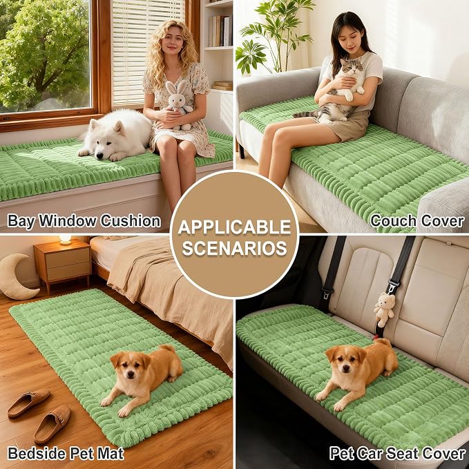 hyha Couch Cover for Dogs, Washable Non Slip Plush Flannel Sofa Protector | Thick Flannel, Silicone Anti-Slip Backing, Pet Hair & Scratch Protection, Fits Sofa & Loveseat (27.6" x 88") - Image 4