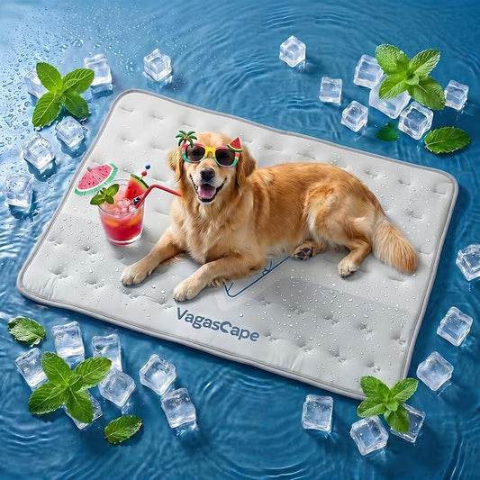 Vagascape 3.0 Supportive Double Sided Dog Cooling Mat | Thick Durable Pet Cooling Mat for Extra Large Pet, 60" x 40" Washable Cooling Mat for Dog Outdoor and Indoor by Vagascape