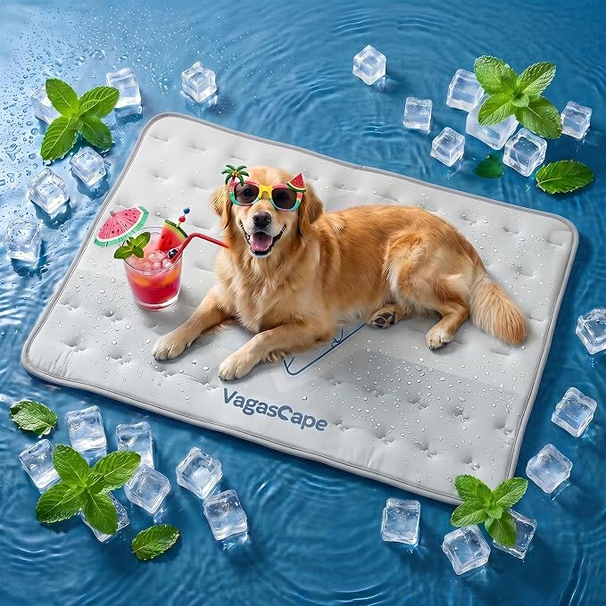 Vagascape 3.0 Supportive Double Sided Dog Cooling Mat | Thick Durable Pet Cooling Mat for Extra Large Pet, 47" x 28" Washable Cooling Mat for Dog Outdoor and Indoor by Vagascape