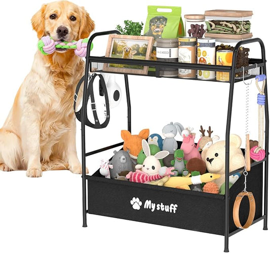 Kaiferty Large Dog Toy basket, Toy Box for Dogs, Pet Toys Bin Dog Metal Wire Basket for Toys, Food Storage, Storage Organizer Chest Storage, Toy Box for Living Room Area (Black) by Kaiferty