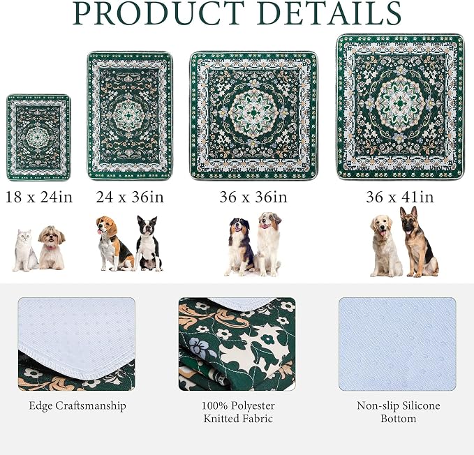 Homimp Washable Pee Pads for Dogs, 2 Pack Reusable Puppy Pads Waterproof, Absorbent and Leakproof Dog Pee Pads, Non Slip Puppy Training Pads, Pet Mat for Floor, Crate, Couch, Whelping,Green, 18"x24" - Image 6
