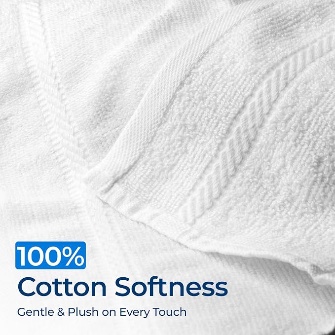 Mikado Premium Bulk Bath Towels 27x50 – Pack of 36 – 100% Long Staple Cotton – Ultra Soft, Absorbent, Quick-Dry White Towels – Durable Towels for Hotel, Gym, Spa and Resort – Wholesale Commercial Pack - Image 3
