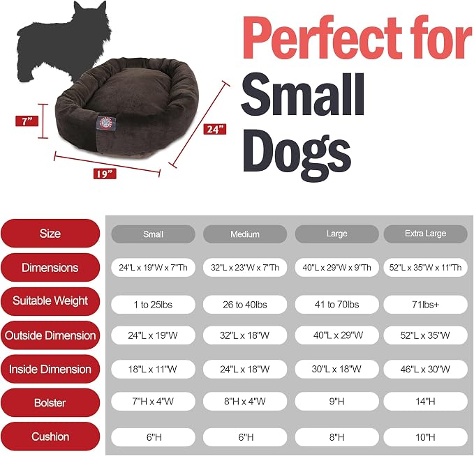 Majestic Pet Storm 24" Micro Velvet Dog Bed, Soft Round Pet Bed with Spine Support, Water Resistant, Machine Washable, 24x19x7 (inch) - Small - Image 3