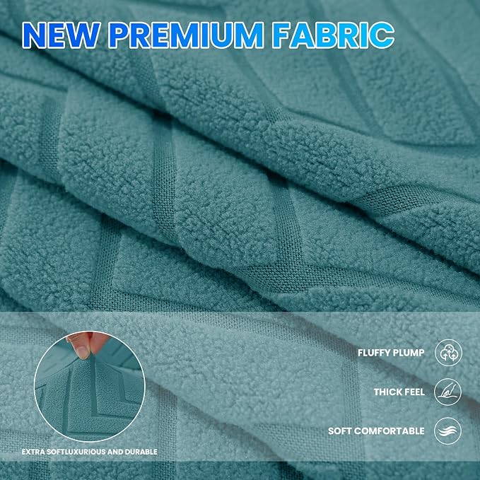 Stretch Sofa Cover Non-Slip Washable Furniture Protector | Stretch, 91"-110".Soft, Non Skid Foam, Elastic Bottom, Machine Washable, for Kids & Pets, Couch & Sofa, Dark Green - Image 4