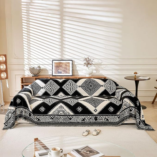 ROOMLIFE Couch Cover 3 Cushion Sofa, Washable Non Slip Furniture Sofa Protector Cover, Soft Chenille Sofa Slipcovers Sectional L Shape Dogs Couch Cover Throw Blanket with Tassels 71''X134'' by ROOMLIFE