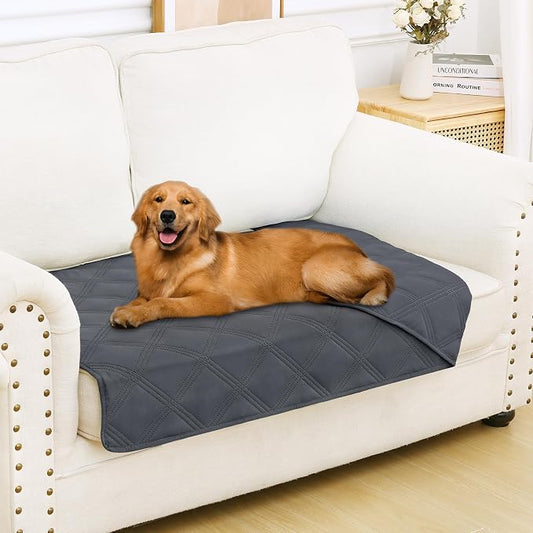 Smiry Waterproof Dog Bed Cover, Reversible Pet Blanket for Sofa Couch | Soft Washable Dog Blanket, Leakproof Couch Cover for Dogs Cats & Furniture Protection, 30x53, Dark Grey/Dark Grey by Smiry