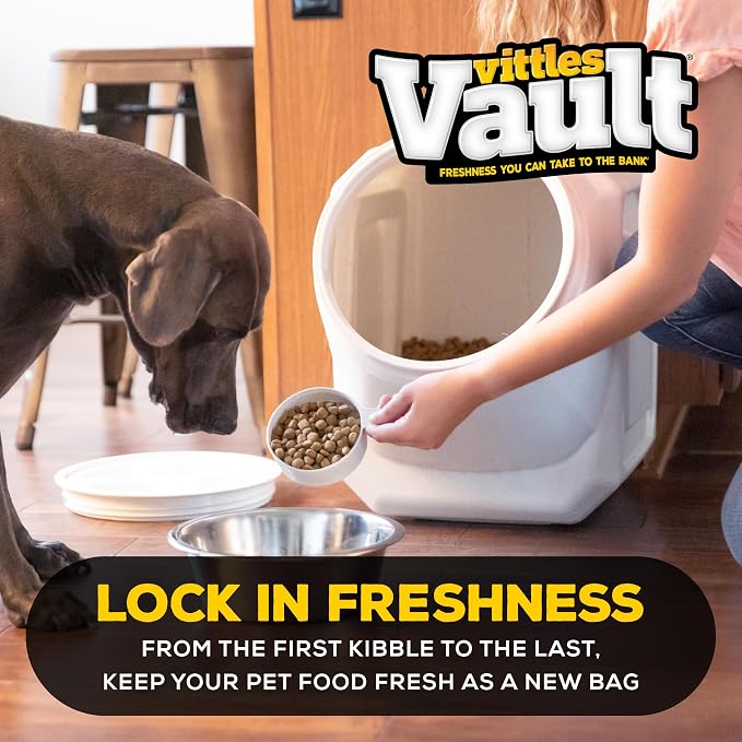 Vittles Vault Traditional Pet Food Storage Container For Dog Kibbles/Bird Seed/Oatmeal/Rice/Flour/Cereal, BPA Free Plastic, Sealed Airtight For Cat Food, Up To 40 lb, Made in USA, With Scoop, Gray - Image 5