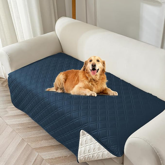 Genina Waterproof Couch Cover, Washable Anti-Slip 51 inch Loveseat Sofa Covers with 2 Cushions, Sectional Couch Covers for Pets Friendly, Sofa Slipcovers for Dogs Cats, (51inch/Peacock Blue) by Genina