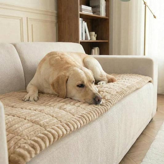Fuzzy Pet Couch Cover for Sofa,Non Slip Sofa Cover Pet Friendly Couch Covers for Dogs Washable Protector for Pets Mat Dog Bed Mats (Khaki, 27.6"x70.5") by SONNACH