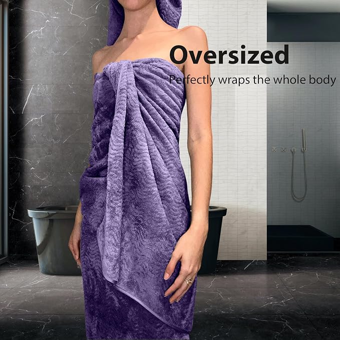 Smuge Ultra Soft Bath Towel Set of 4, Extra Large Textured Microfiber Luxury Towels 35x70 in, Quick Dry, Highly Absorbent, Fluffy, Oversized, for Bathroom Shower Pool Hotel Beach - Image 8