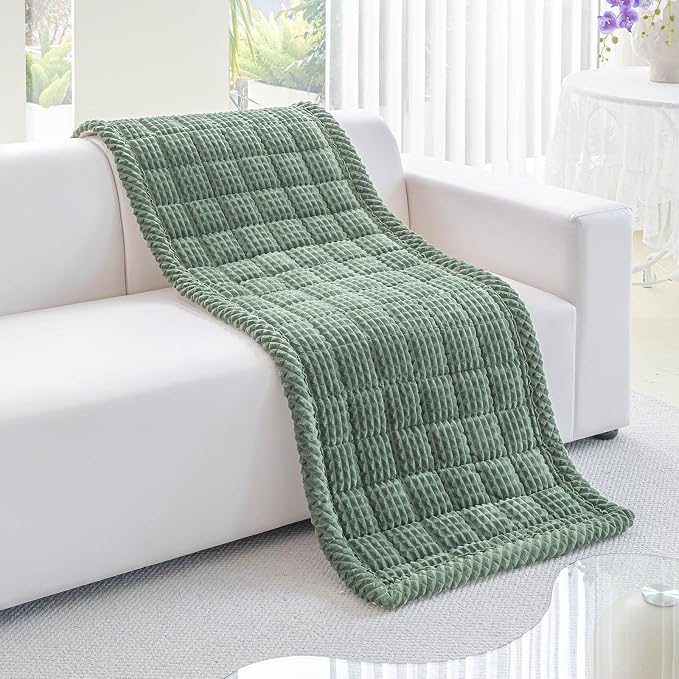 Couch Cover for Dogs Washable, Non Slip Couch Covers for 3 Cushion Sofa Pet Friendly, Fuzzy Pet Couch Cushion Covers for Dog, Thick, Soft for Sofa Protector (Green, 27.6" x 82.7"/70 x 210cm) - Image 7