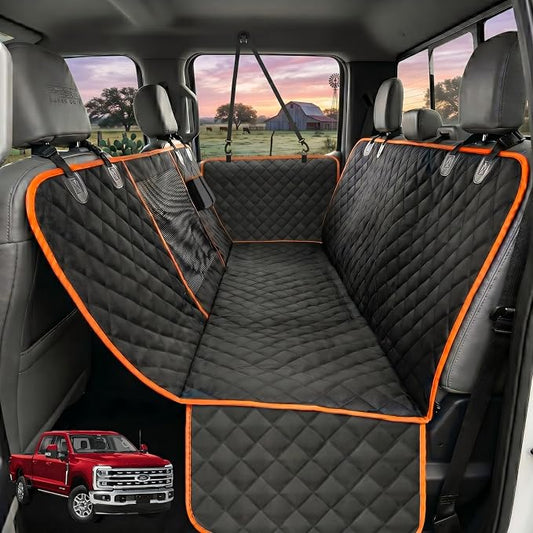XXL Dog Seat Cover for Trucks with Mesh Window Waterproof Dog Truck Hammock Durable Back Seat Protector for Full Size Pickup Trucks Machine Washable X-Large Truck Pet Seat Cover for Ram 1500 by iBuddy