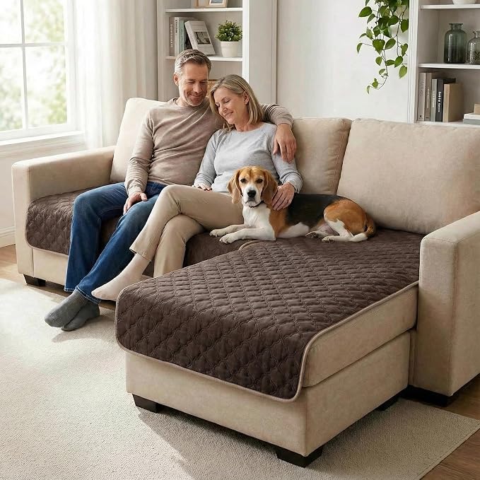 FunFurry Waterproof Dog Blanket, Couch Cover for Dogs Washable, Reversible Dog Bed Cover, Couch Furniture Protector. (Dark＆Light Brown, 40 X 50 Inch - 1 Pack) - Image 3