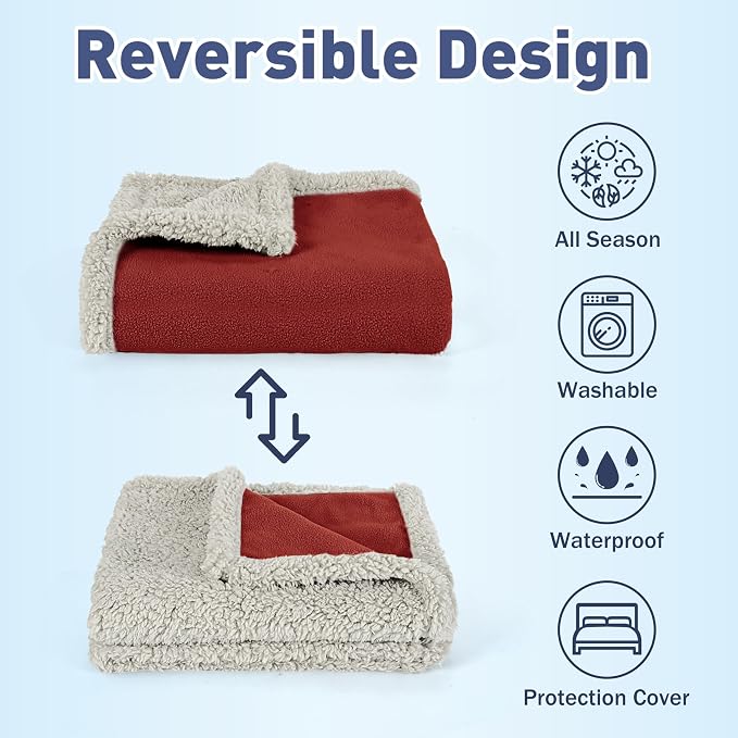 Kritter Planet Waterproof Reversible Pet Blanket for Dogs and Cats | 80 x 90 Inch, Waterproof Cover for Sofa and Bed, Washable Protection Against Fur, Dirt, Scratches and Everyday Messes - Image 2