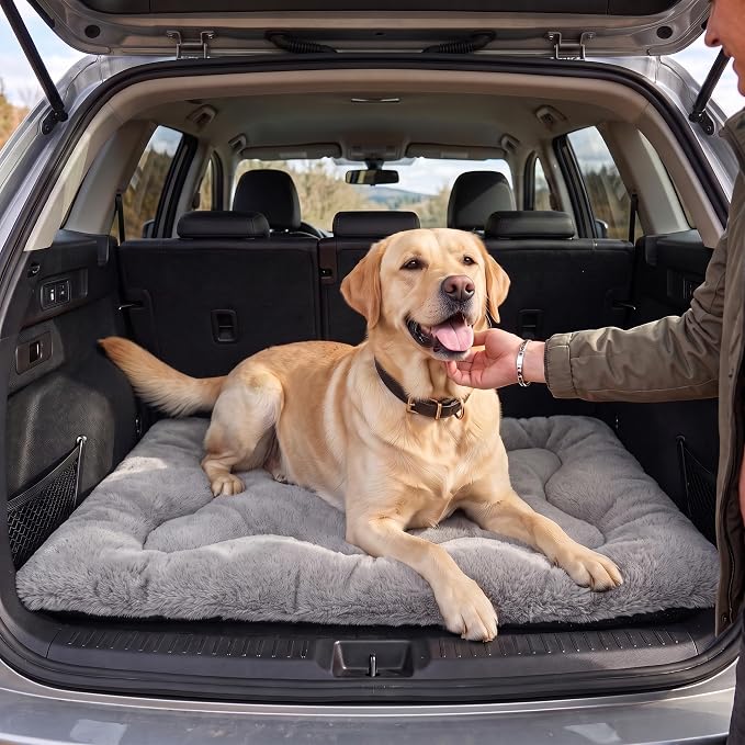 Dog Bed 42" for Metal Crate Pad,Washable Sleeping Mat for Medium/Large Pets | Soft faux rabbit fur, non-slip,machine wash/dry, plush cushioning, for crates, floors & travel, multiple sizes for all breeds - Image 9
