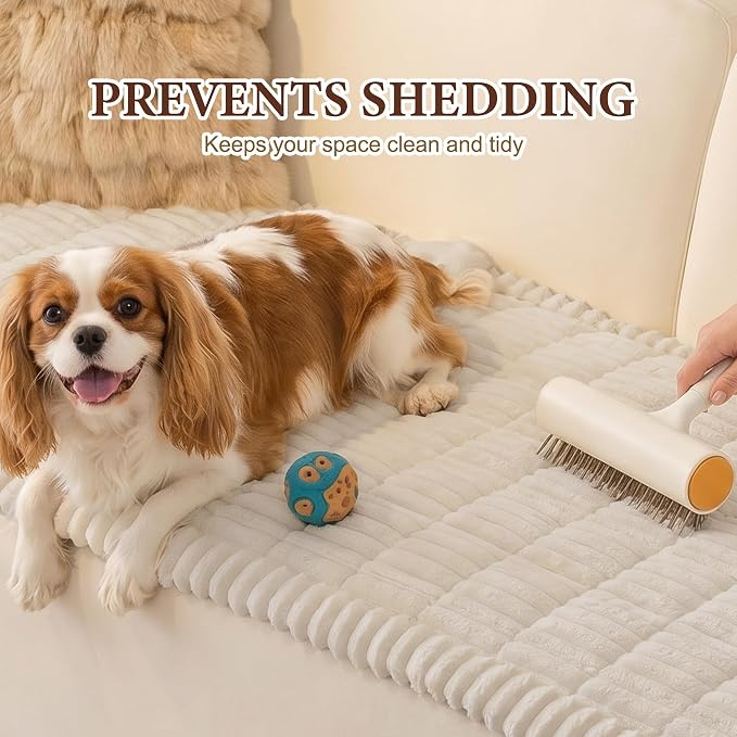 MEETSKY Couch Cover for Dogs, Soft Couch Armrest Covers for Sofa Pet Friendly, Thick Non Slip Couch Protector Recliner Chair Arm Protector Washable, Cream, 27.6" x 27.6" - Image 7