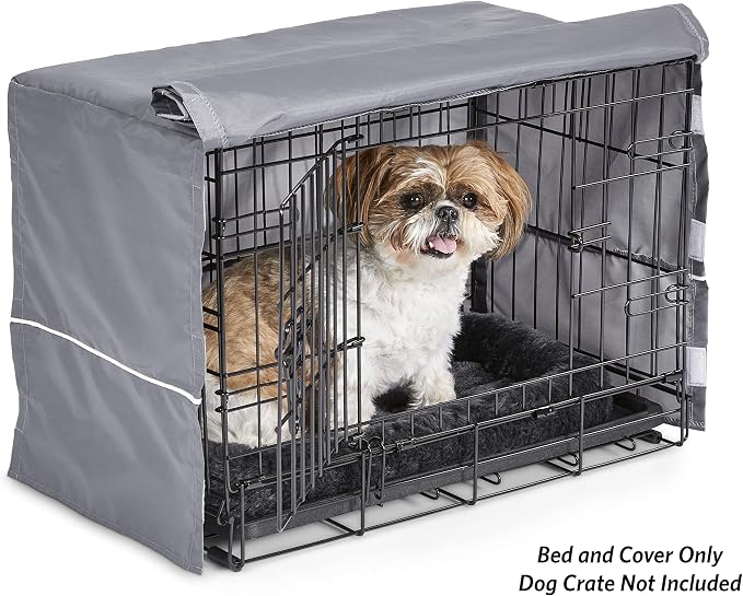 New World Dog Crate Comfort Kit by, Matching Dog Crate Cover & Dog Bed to Make Your Dogs Crate Their Home, Compatible with MidWest Homes for Pets & New World Dog Crates, Fits 22-Inch Dog Crate, Gray - Image 5
