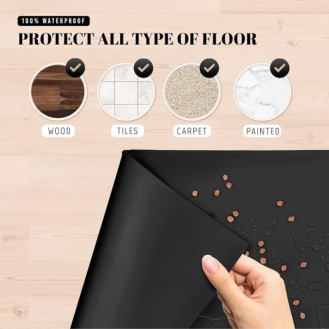 AVERYDAY 100% Waterproof Thicker Silicone Dog Food Mat, 0.63'' Raised Edge Bowl Mat for Food & Water, Non Slip Pet Feeding Placemat for Messy Drinkers, Perfect for Large Medium Small Breeds, 32"x24" - Image 5